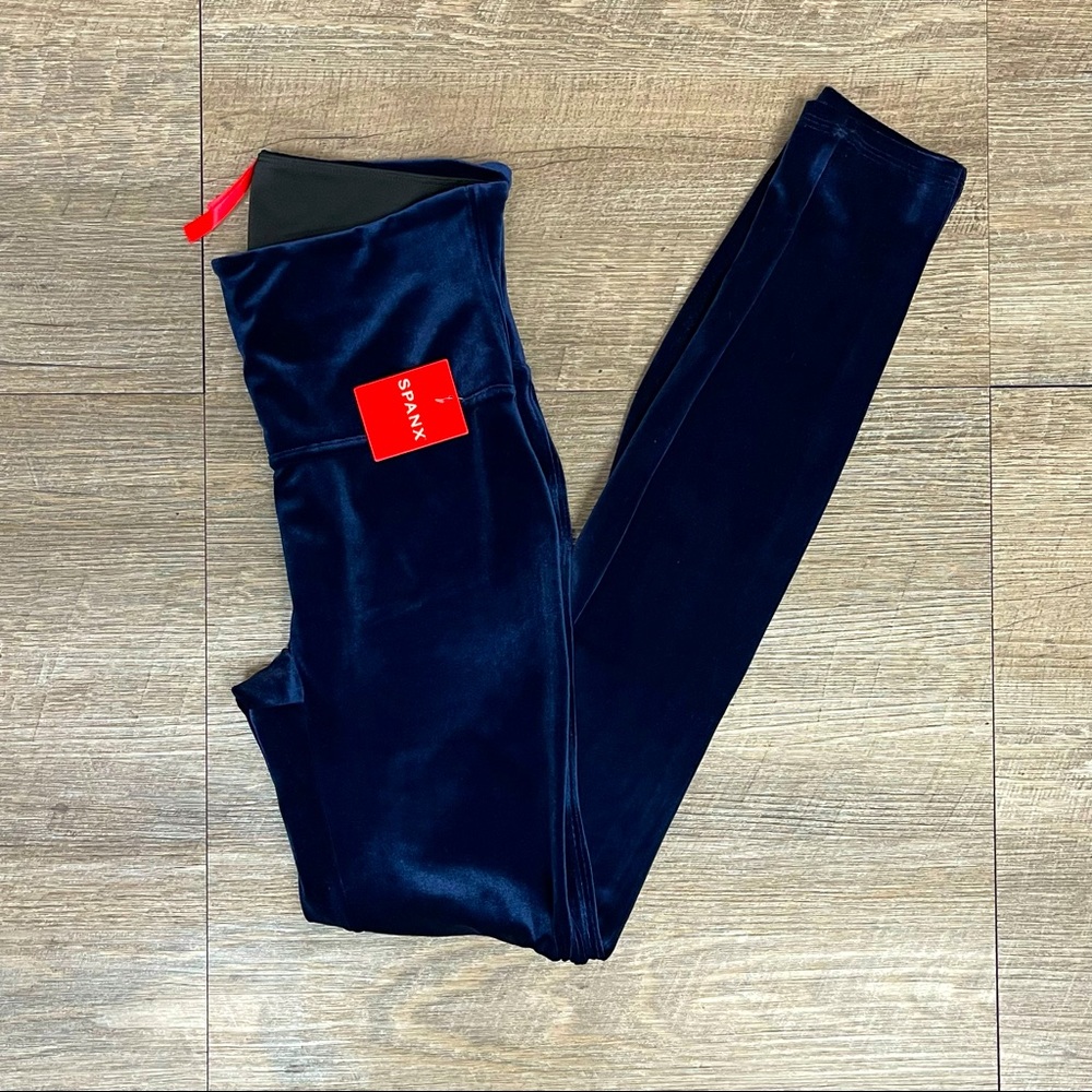 SPANX Blue Velvet Leggings